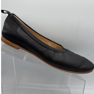 Clarks Mia Womens Black Leather Ballet Flats Sz 7.5 M Cushion Plus Grace Slip On